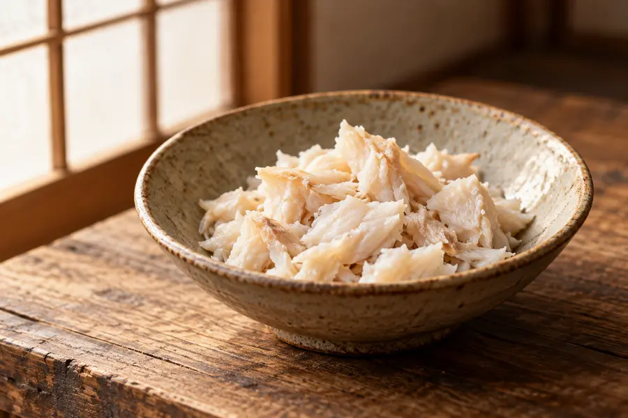 器に盛った魚のほぐし身
