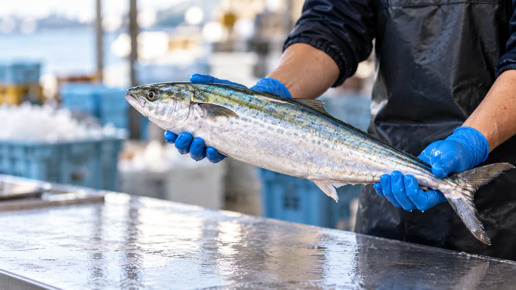 魚の状態を確かめる手元