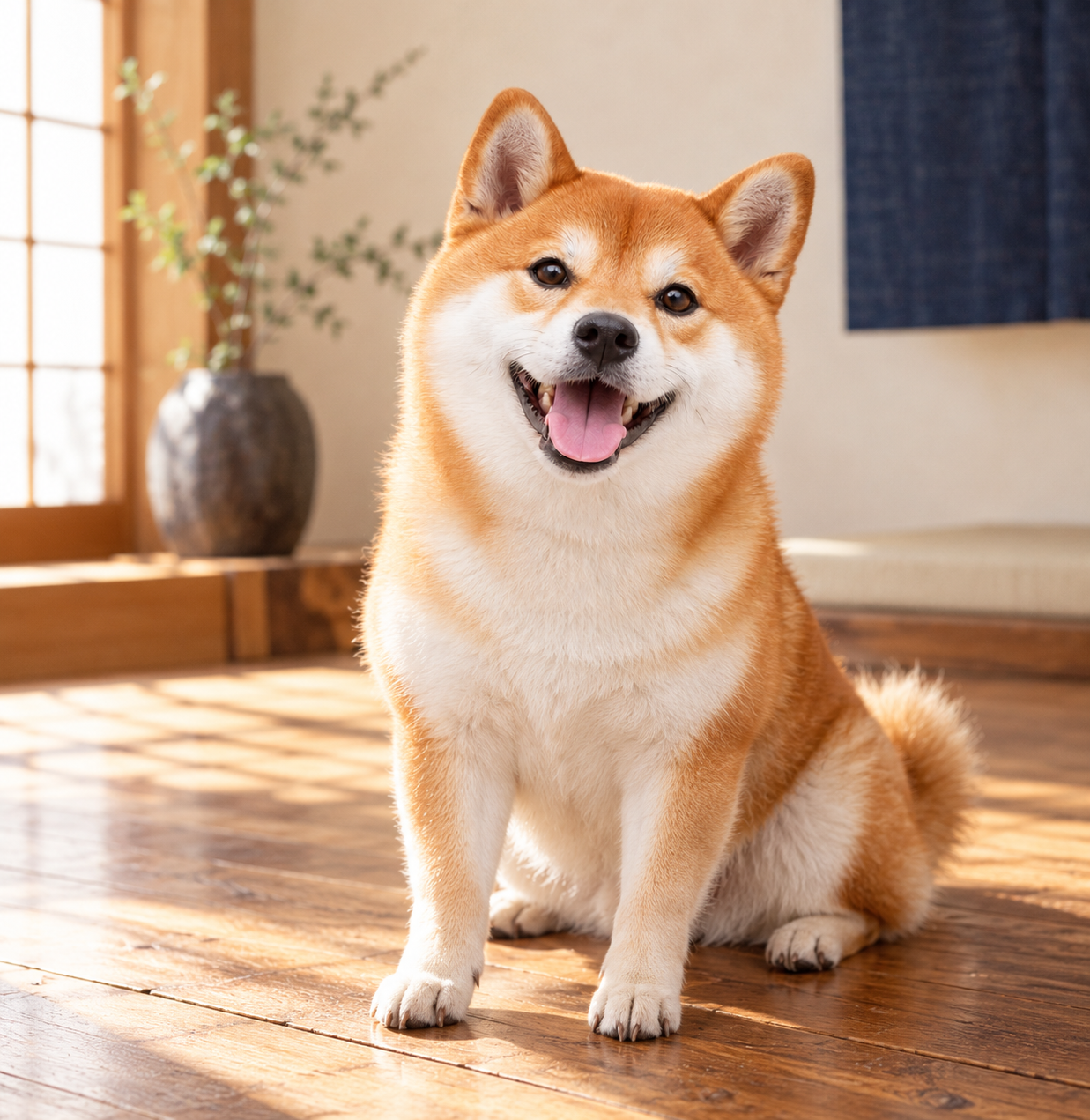 笑顔の柴犬