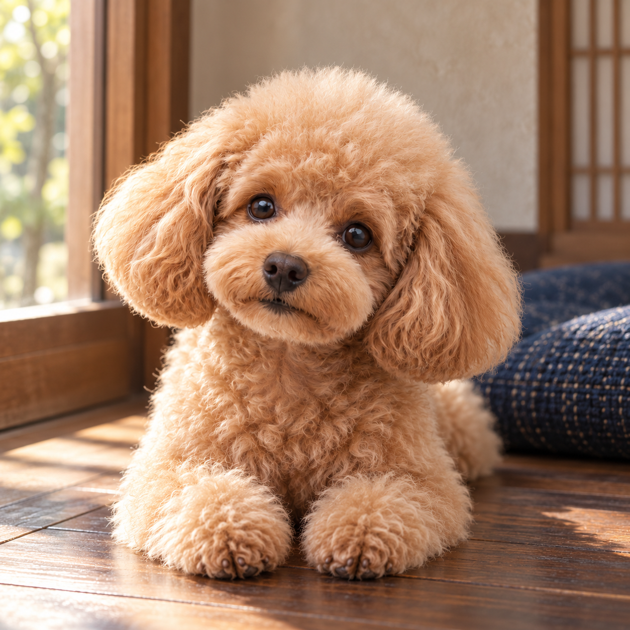 ふわふわの毛並みのトイプードル